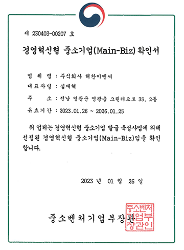 중소기업 혁신기업(Main-Biz)